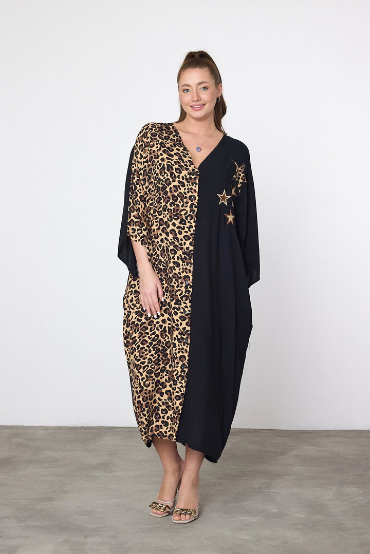 Maxi Boy Leopard Embroidered Woven Viscose Dress BCVL-253102 - North Bethesda