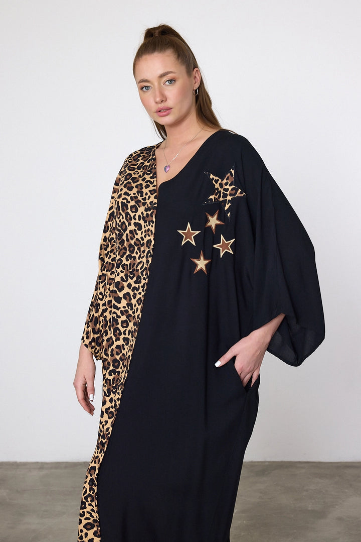 Maxi Boy Leopard Embroidered Woven Viscose Dress BCVL-253102 - North Bethesda
