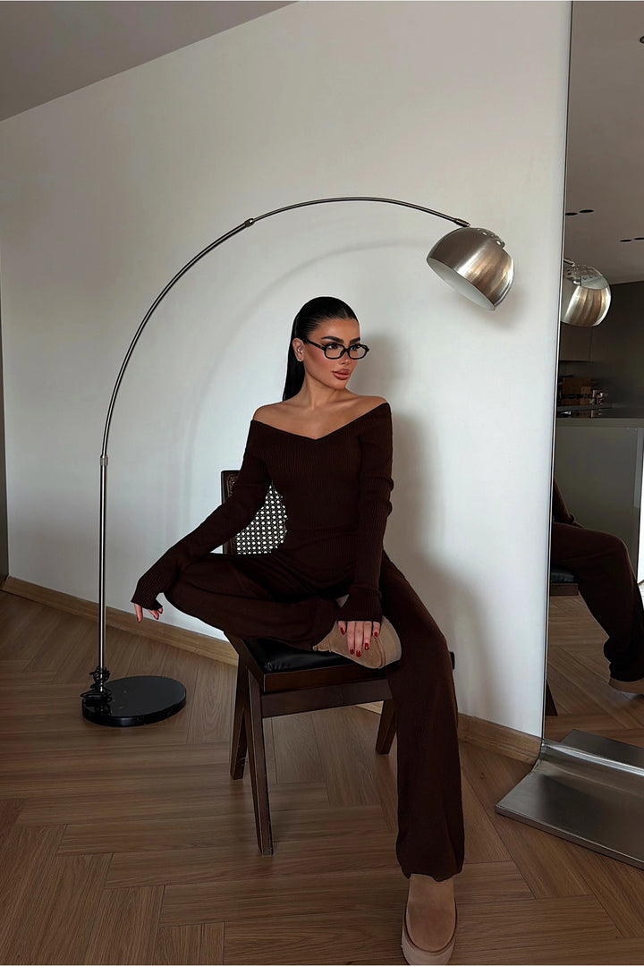 EYY Women Açık Kahverengi Askısız Örme Takım - Stavroúpoli