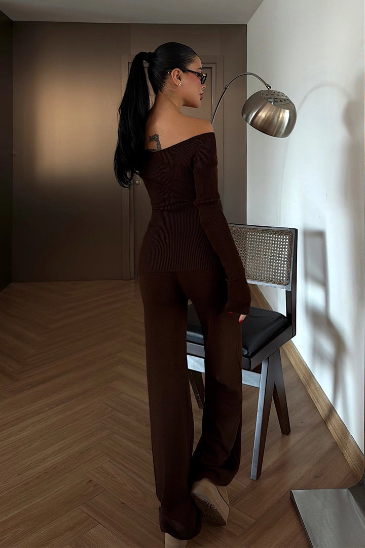 EYY Women Açık Kahverengi Askısız Örme Takım - Stavroúpoli