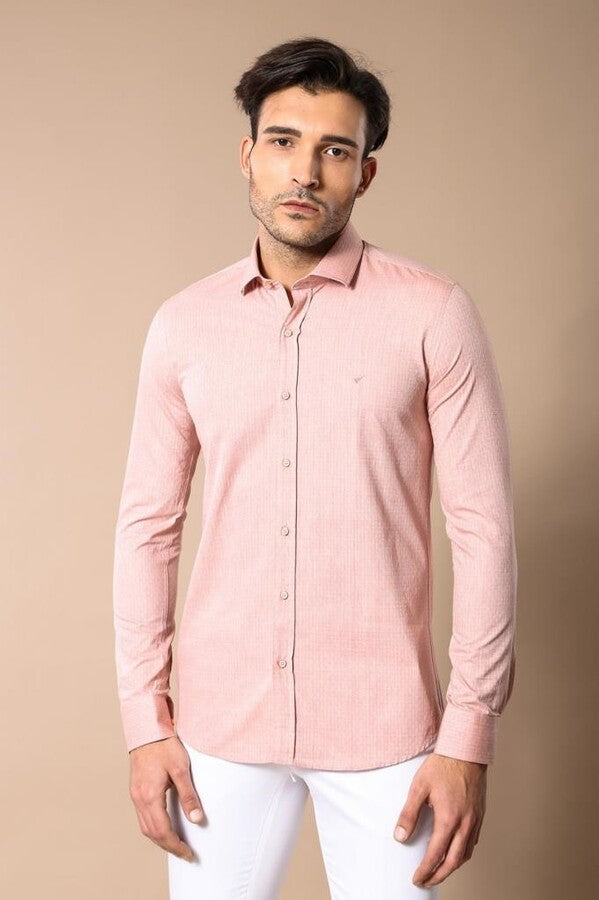 WSS Pink Patterned Slim-Fit Men Shirt  - Brixton