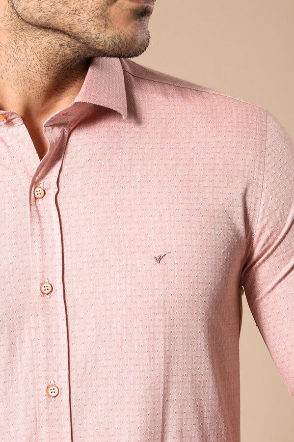 WSS Pink Patterned Slim-Fit Men Shirt  - Brixton