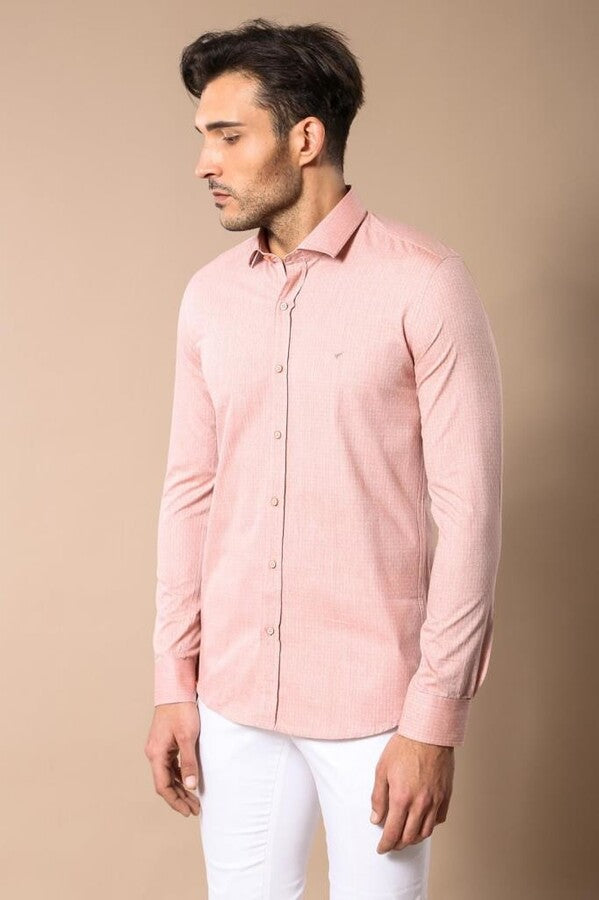 WSS Pink Patterned Slim-Fit Men Shirt  - Brixton