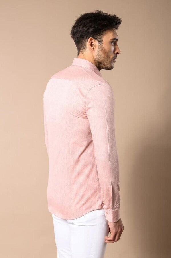 WSS Pink Patterned Slim-Fit Men Shirt  - Brixton