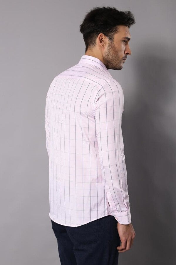 WSS Light Pink Plaid Shirt for Men  - Gosport