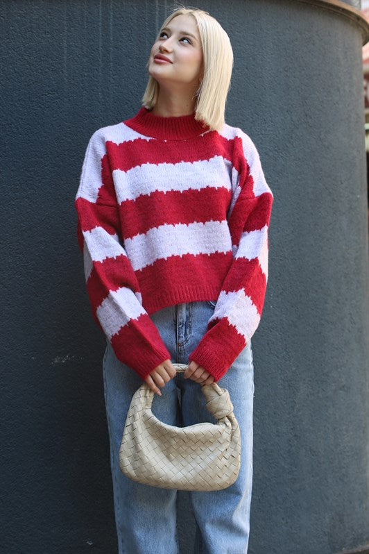 MDX Purple Patterned Oversized Sweater MG1205 - Nikopol