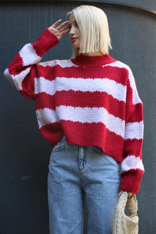 MDX Purple Patterned Oversized Sweater MG1205 - Nikopol