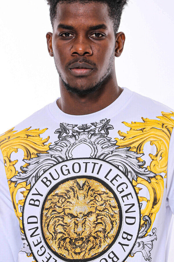 WSS Lion Patterned Slim Fit White Sweatshirt  - Vicenza