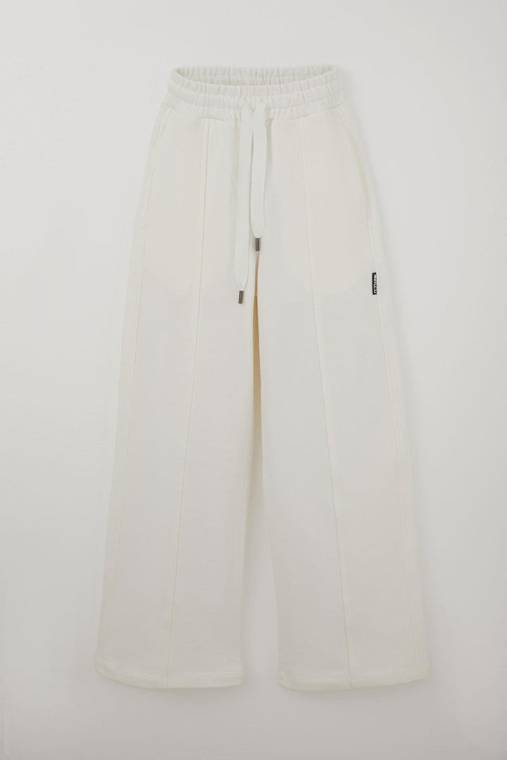 BRE Locoloco Kız Çocuk Eşofman Altı Bağcıklı Geniş Paça Beli Lastikli 94 Yaş, Ekru - Darmstadt