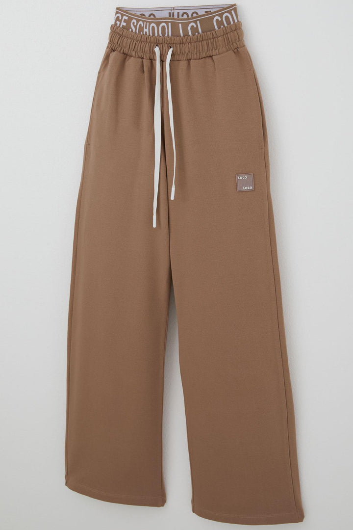 BRE Locoloco Girl's Sweatpants with Boxer Detail and Armalı Lace-Up, 94 Years, Brown - Comitán