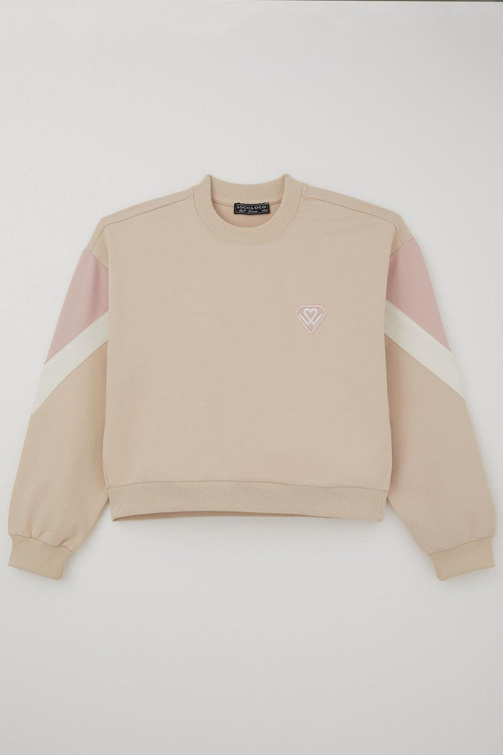 BRE Locoloco Kız Çocuk Eşofman Takımı Armalı Kargo Cepli Beli Paçası Lastikli 94 Yaş, Krem - Loulé