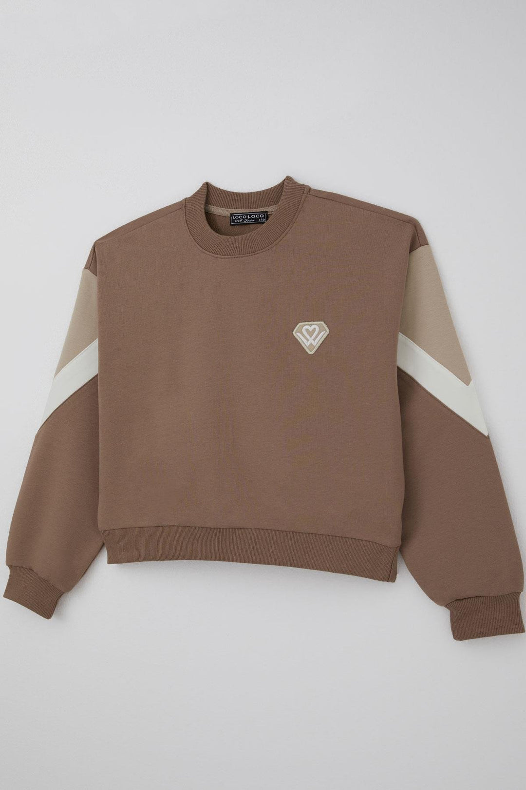 BRE Locoloco Girl's Tracksuit Set with Emblem Cargo Pocketed Elastic Waistband Cuffs 94 Years, Brown - South Shields