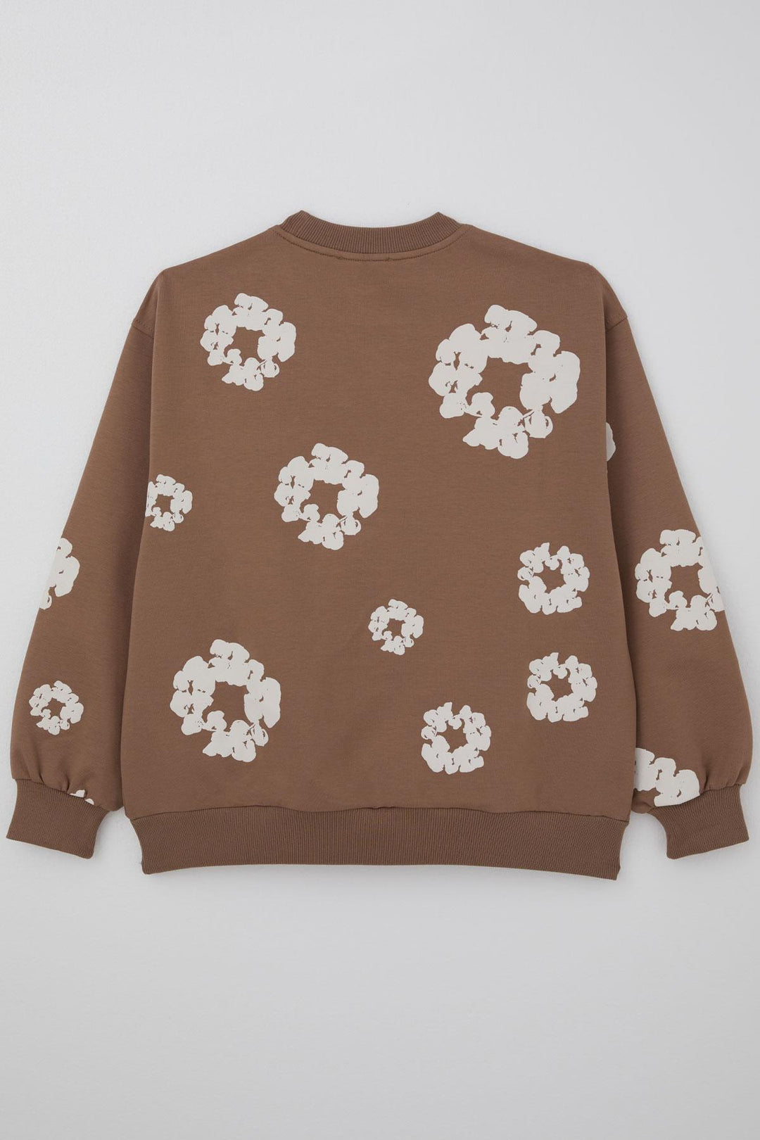 BRE Locoloco Kız Çocuk Sweatshirt Çiçek Baskılı 94 Yaş, Kahverengi - Oswego
