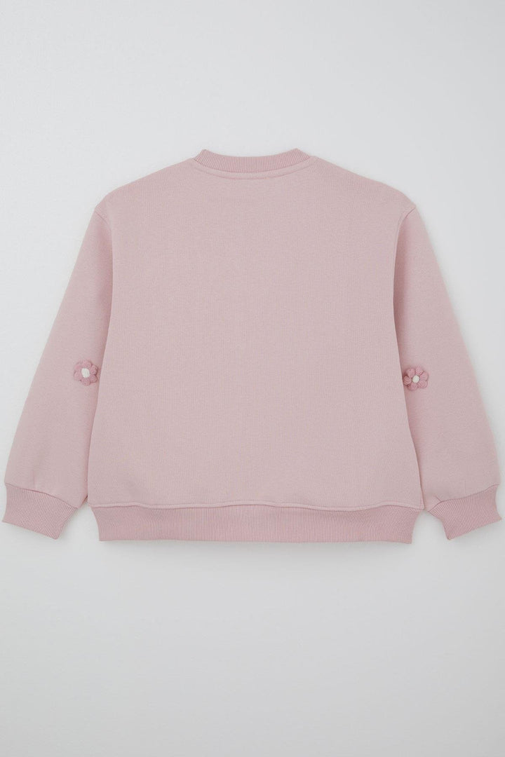 BRE Locoloco Girl's Sweatshirt with Flower Motif, 94 Years, Pink - Schiedam