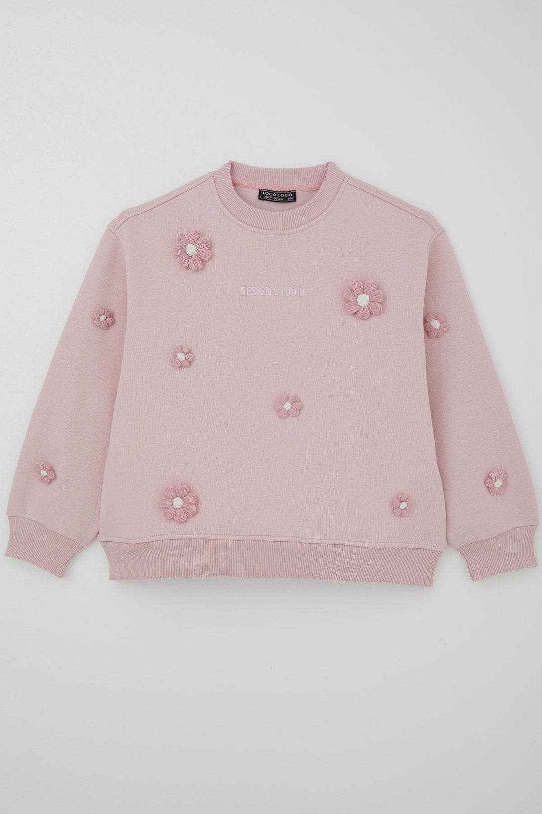 BRE Locoloco Kız Çocuk Sweatshirt Çiçek Motifli 94 Yaş, Pembe - Rouyn-Noranda