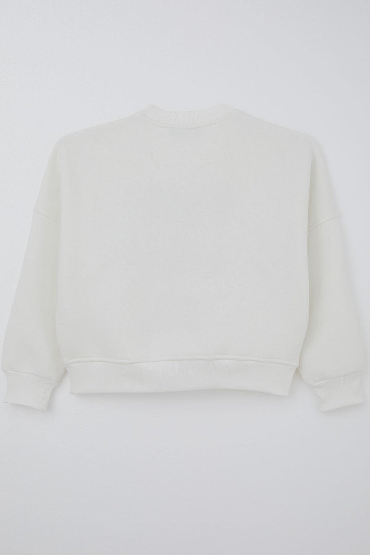BRE Locoloco Kız Çocuk Sweatshirt You And Me Yazı Nakışlı 94 Yaş, Ekru - Prairieville