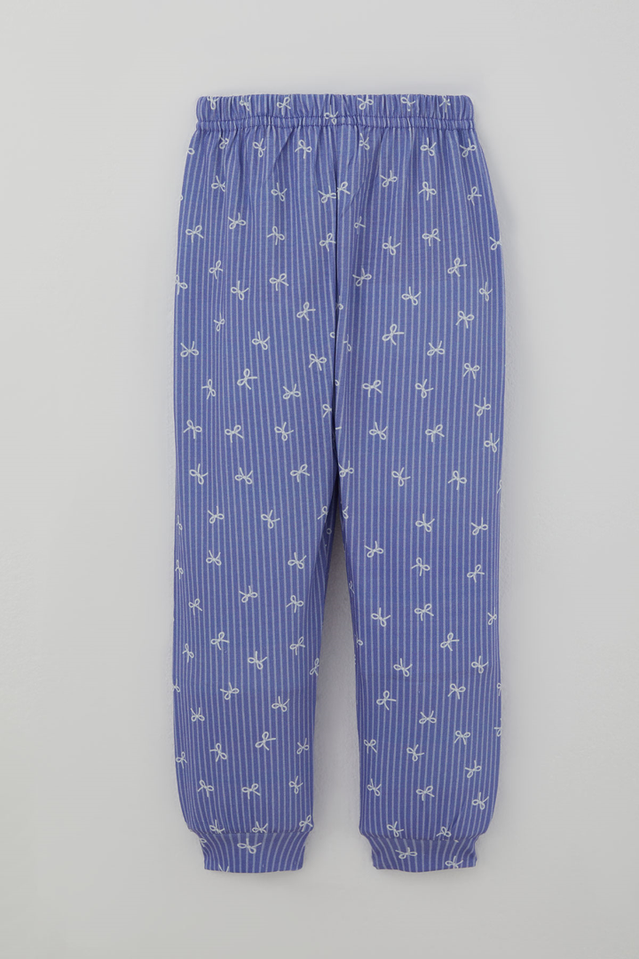 BRE Luggi Baby Kız Çocuk Pijama Takımı Fiyonk Empirme Arabiyeli Önden Düğmeli 2-8 Yaş, Lila - Dráma
