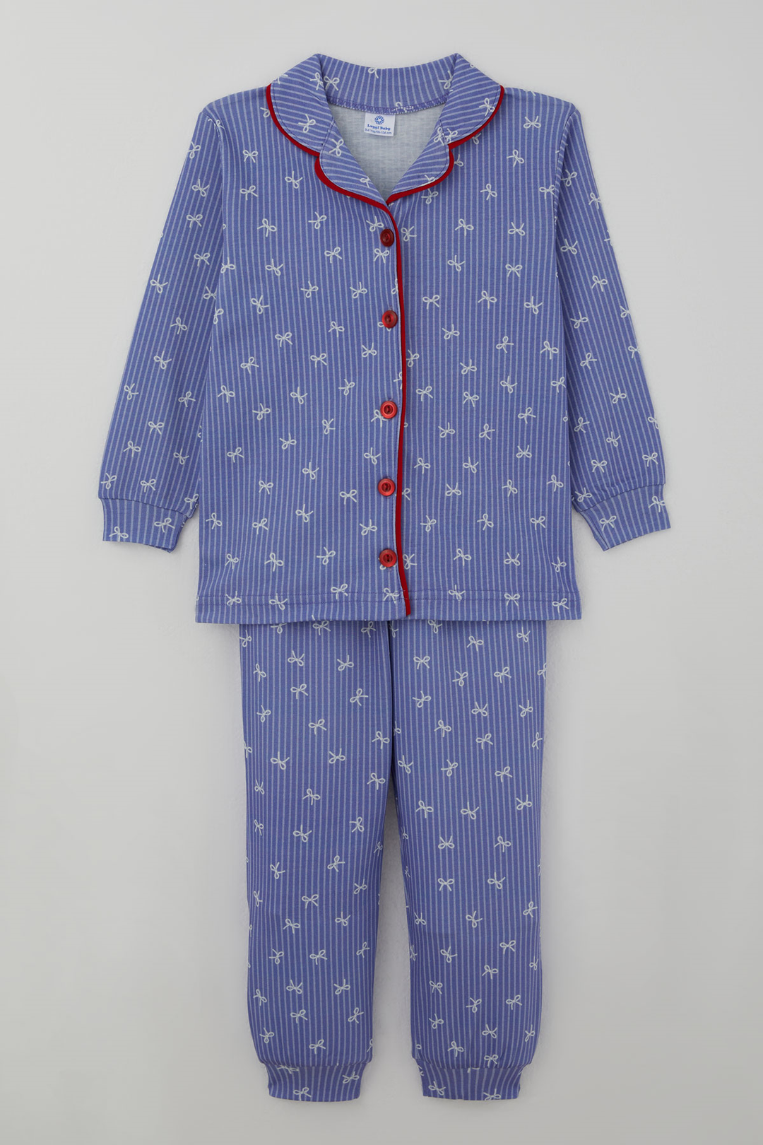 BRE Luggi Baby Kız Çocuk Pijama Takımı Fiyonk Empirme Arabiyeli Önden Düğmeli 2-8 Yaş, Lila - Dráma