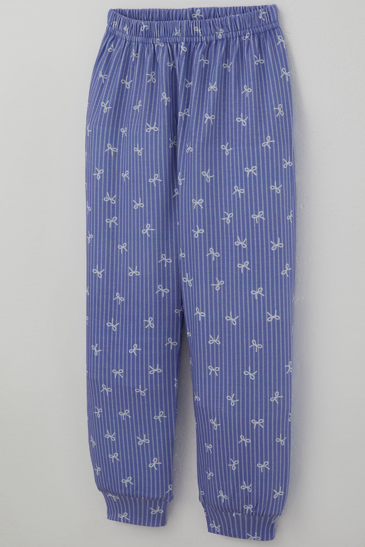 BRE Luggi Baby Kız Çocuk Pijama Takımı Fiyonk Empirme Arabiyeli Önden Düğmeli 2-8 Yaş, Lila - Dráma