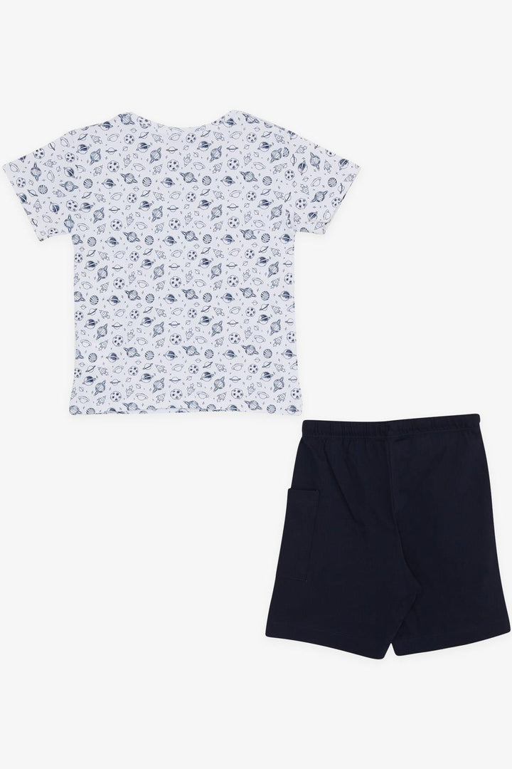 BRE Macaw Boy's Shorts Set Space Themed 1.5-5 Years, Beige - Providence
