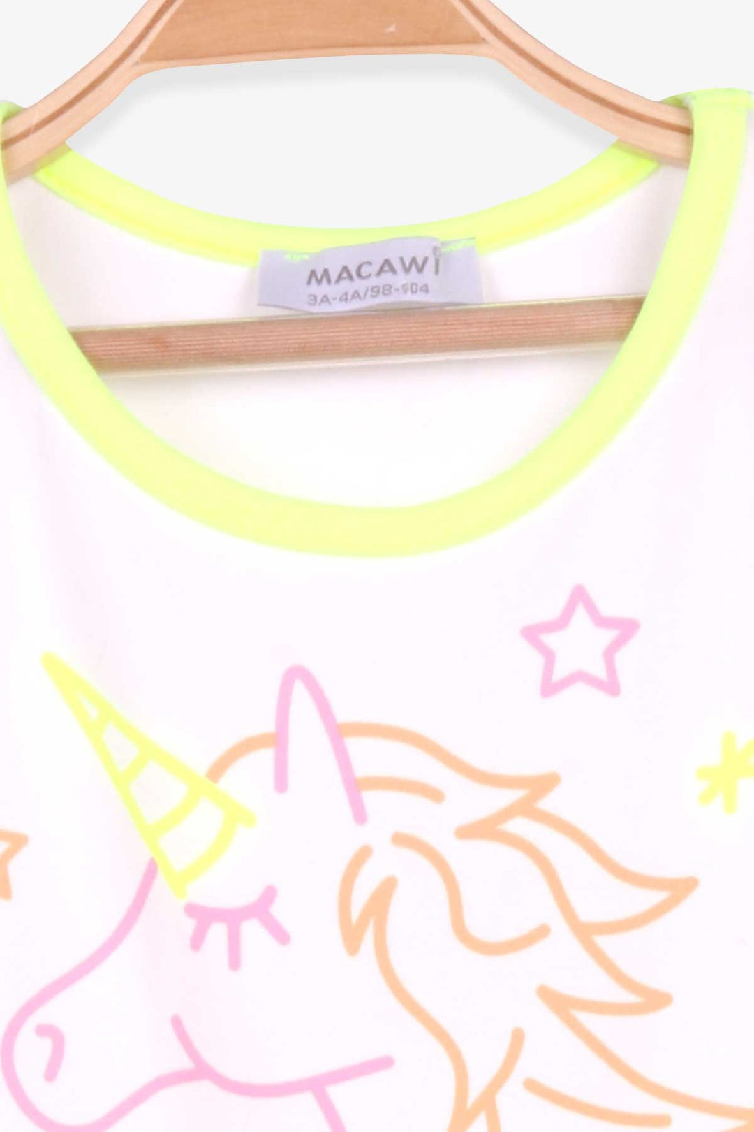 BRE Macaw Girl's Dress Unicorn Printed 3-7 Years, Neon Green - San Tan Valley