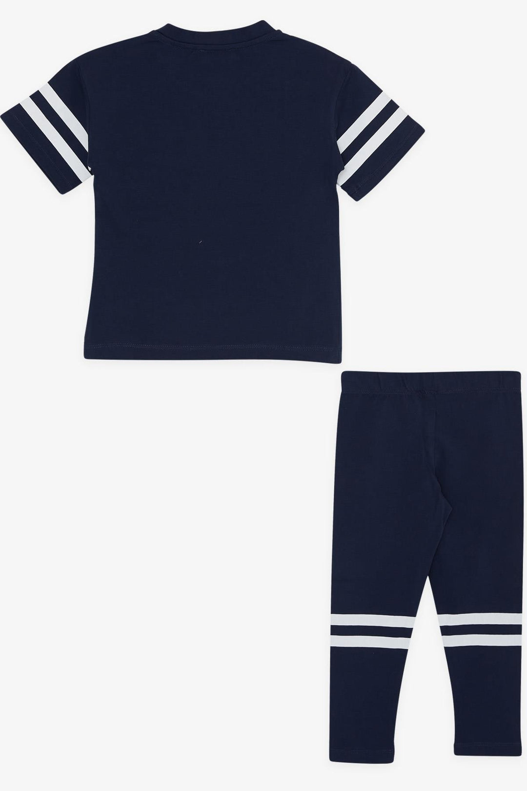 BRE Macaw Girl Child Leggings Set with Summer Print, 3-7 Years, Navy Blue - Grenoble