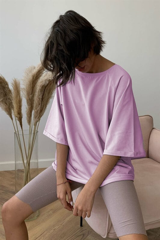 MDX Open Lilac Oversize Basic Women's T-shirt - Würselen