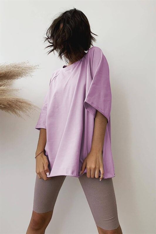 MDX Open Lilac Oversize Basic Women's T-shirt - Würselen