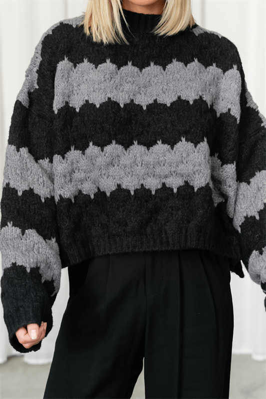 MDX Anthracite Patterned Oversized Sweater MG1205 - Mechanicsville
