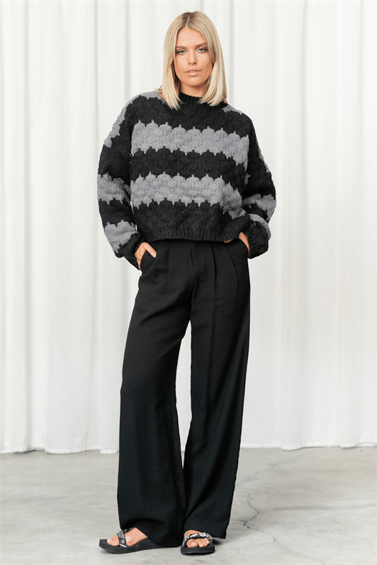 MDX Anthracite Patterned Oversized Sweater MG1205 - Mechanicsville