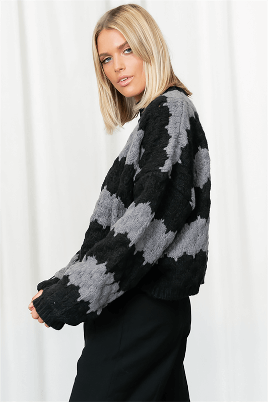 MDX Anthracite Patterned Oversized Sweater MG1205 - Mechanicsville