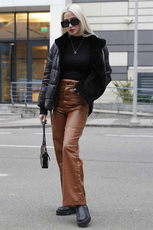 MDX Mad Girls Beige Leather Pants MG1316 - Aprilia
