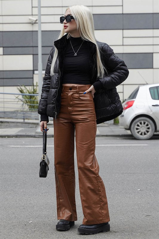 MDX Mad Girls Beige Leather Pants MG1316 - Aprilia
