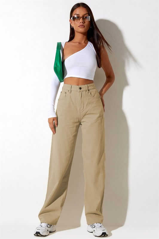 MDX Mad Girls Beige Palazzo Jeans MG1247 - Torres Vedras