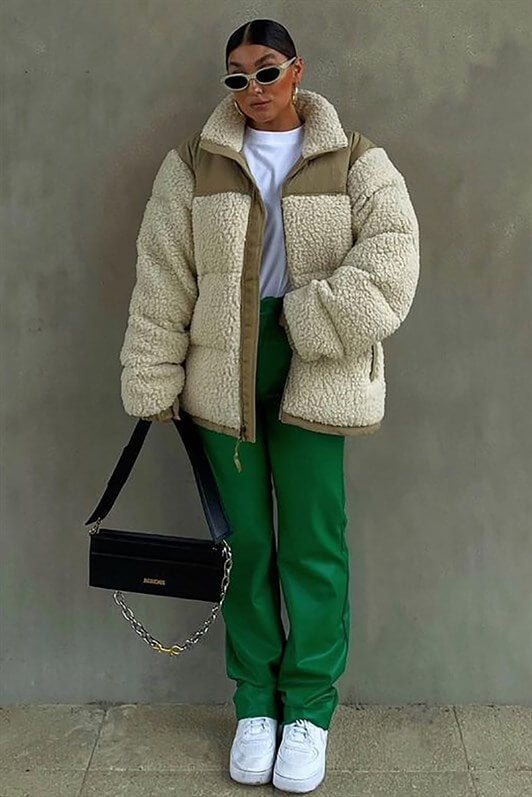 MDX Beige Plush Oversized Coat MG1371 - Pembroke Pines