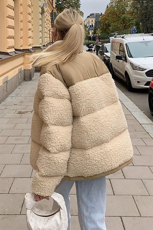 MDX Beige Plush Oversized Coat MG1371 - Pembroke Pines