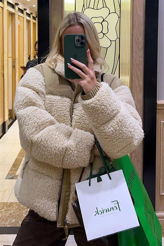 MDX Beige Plush Oversized Coat MG1371 - Pembroke Pines