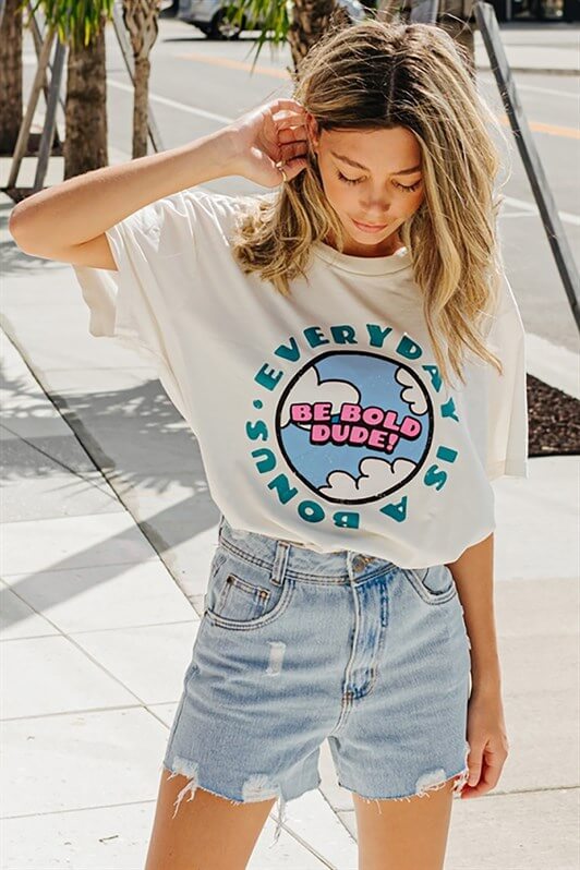 MDX Woman White Printed Oversize T-shirt MG948 - Filderstadt
