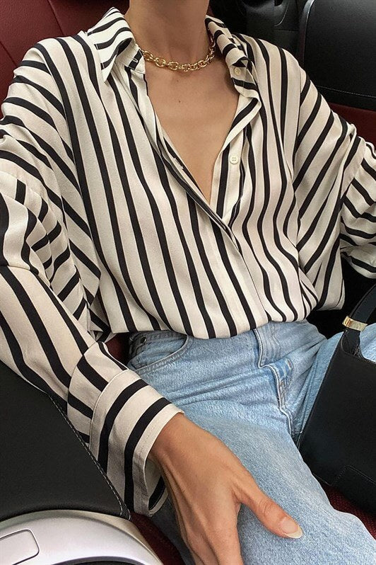 MDX Mad Girls White Striped Shirt MG1383 - Culiacán