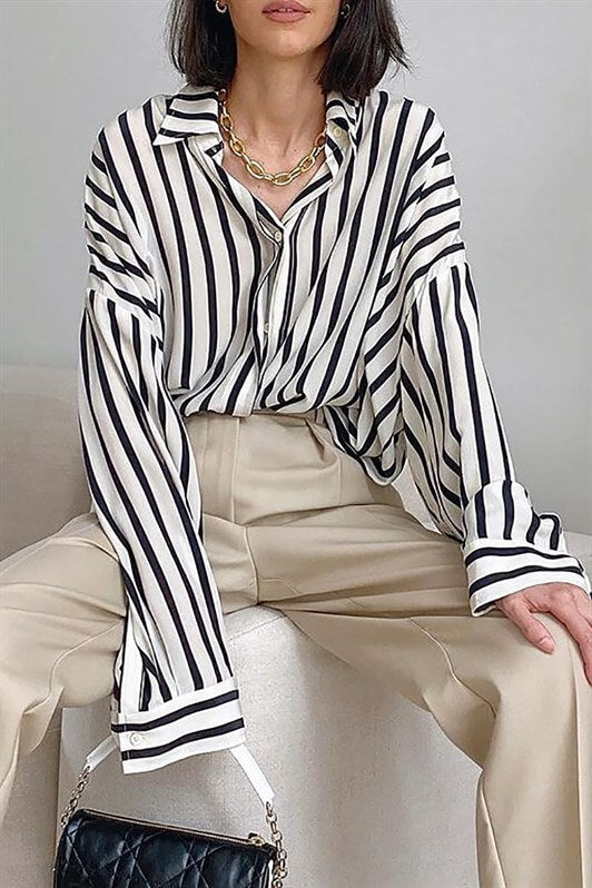 MDX Mad Girls White Striped Shirt MG1383 - Culiacán