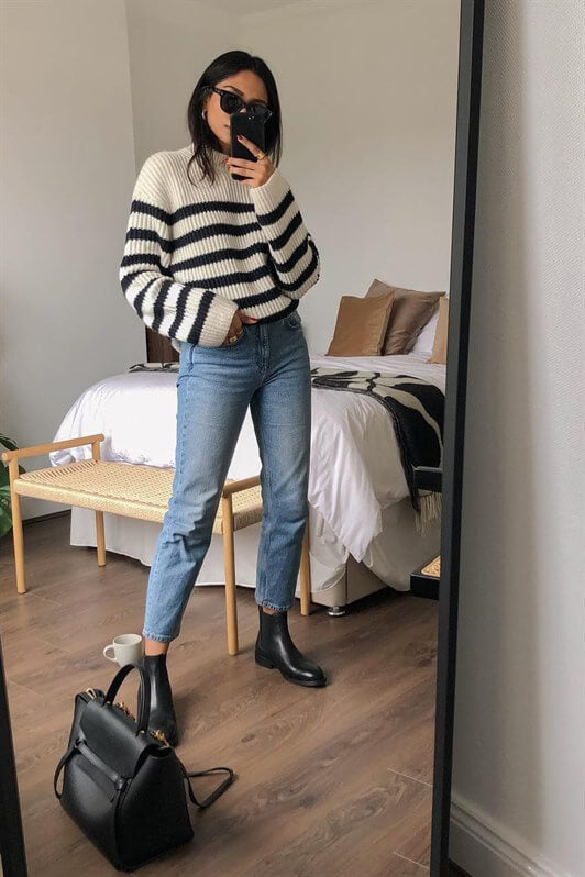 MDX Black Striped Sweater MG1298 - Harrisonburg