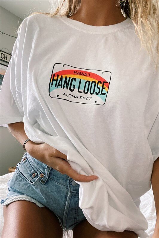MDX Woman White Printed Oversize T-shirt MG808 - Porterville