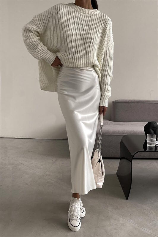 MDX Mad Girls White Satin Skirt MG1409 - Westminster