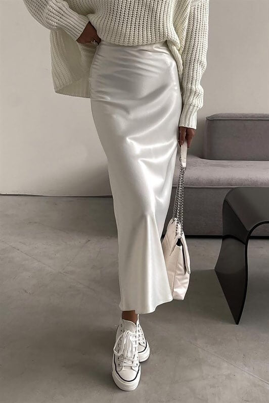 MDX Mad Girls White Satin Skirt MG1409 - Westminster