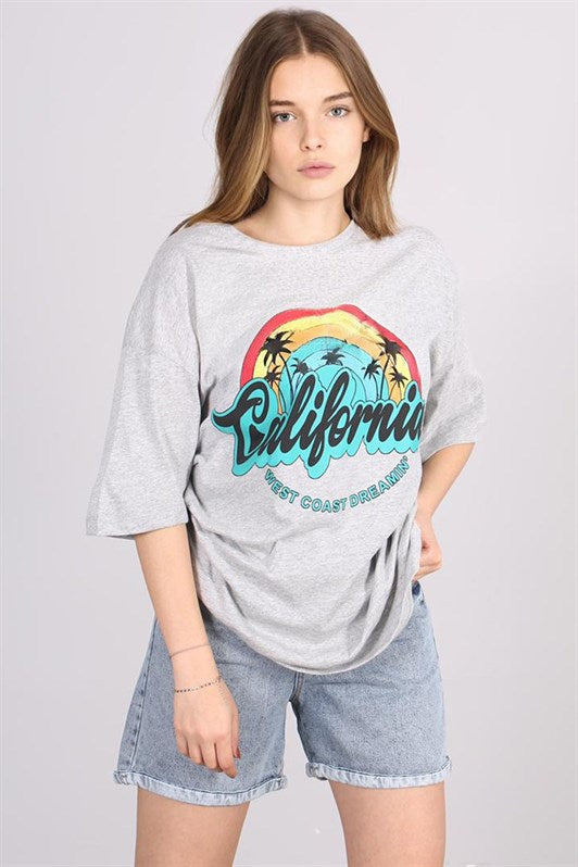 MDX Mad Girls Gray Printed T-Shirt Mg1080 - Quincy