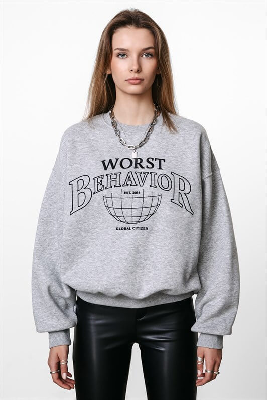 MDX Mad Girls Gray Woman Sweatshirt MG925 - New Haven