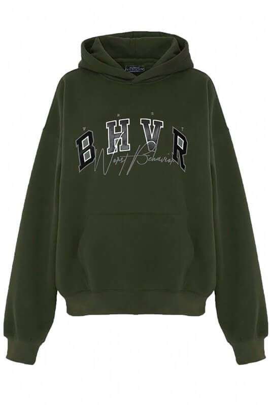 MDX Mad Girls Hooded Sweatshirt with Haki Embroidery MG812 - Tustin