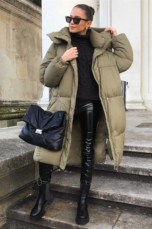 MDX Mad Girls Haki Long Puffer Jacket MG1303 - Schwerte