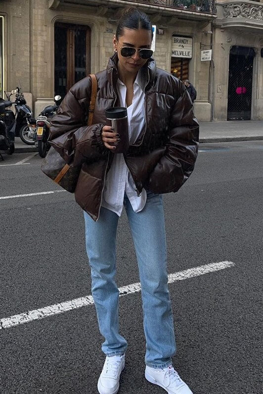 MDX Brown Oversize Basic Leather Jacket MG1387 - Sarasota
