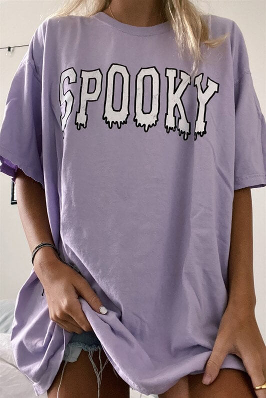MDX Woman Lilac Printed Oversize T-shirt MG969 - Saint-Ouen